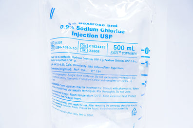 Braun L6101 5% Dextrose and 0.9% Sodium Chloride Injection USP, 500 mL (x)